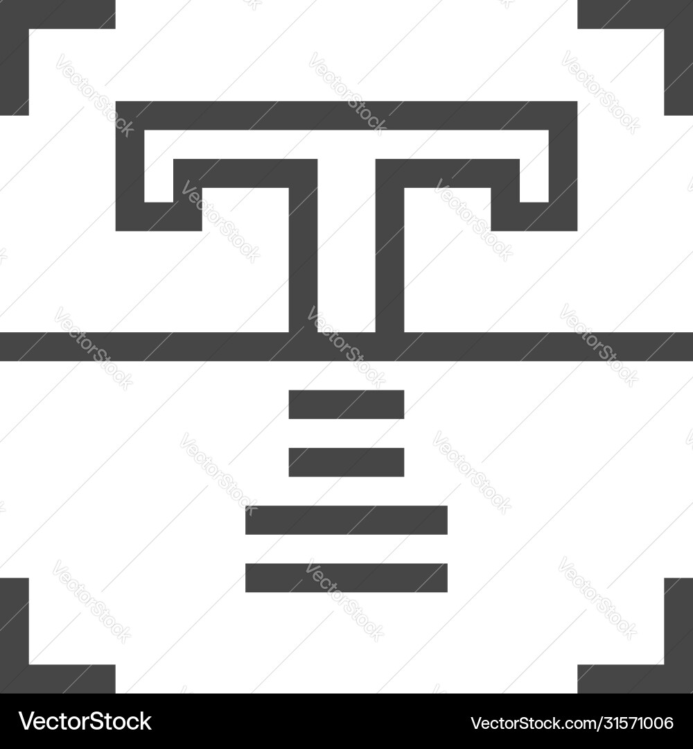 Text Recognition Line Icon vector image