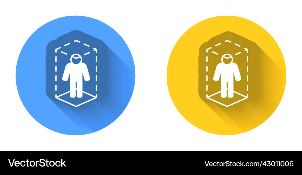 White 3d modeling icon isolated with long shadow Vector Image
