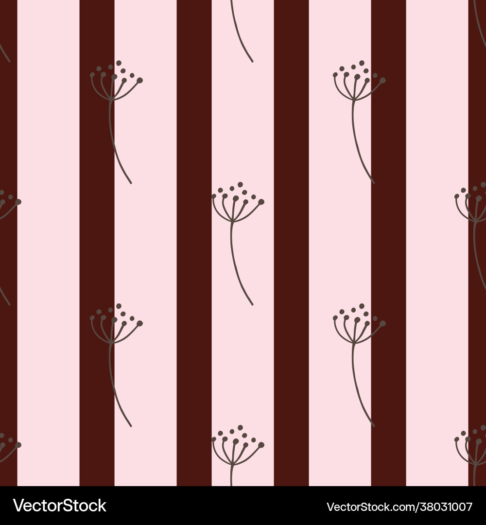 Botanic seamless pattern with simple outline dill Botanic seamless pattern with simple outline dill vector image