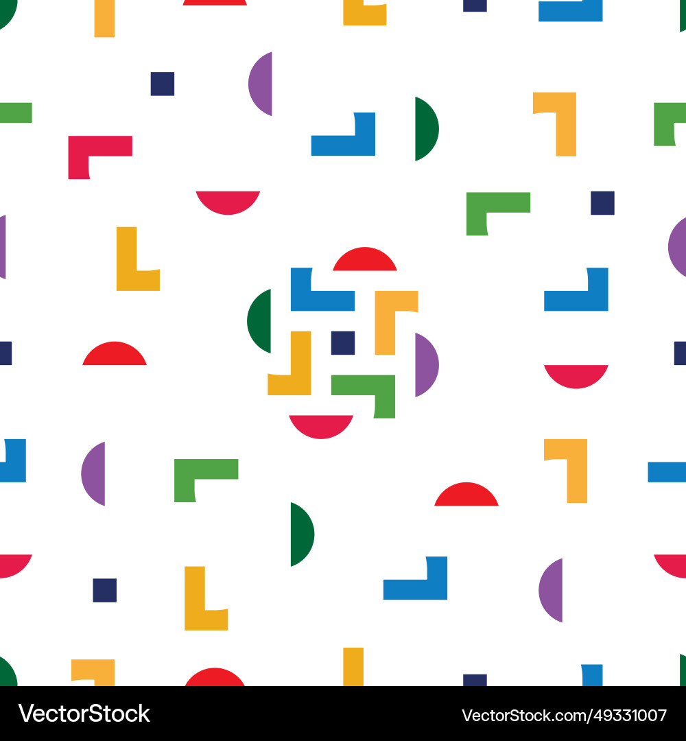 Colorful objects seamless pattern letter r l Vector Image