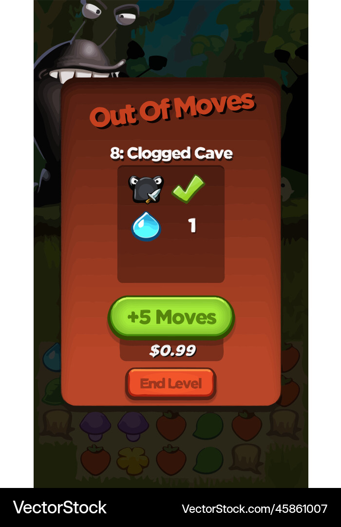 Complete set of level button game ui pop-up icon Vector Image
