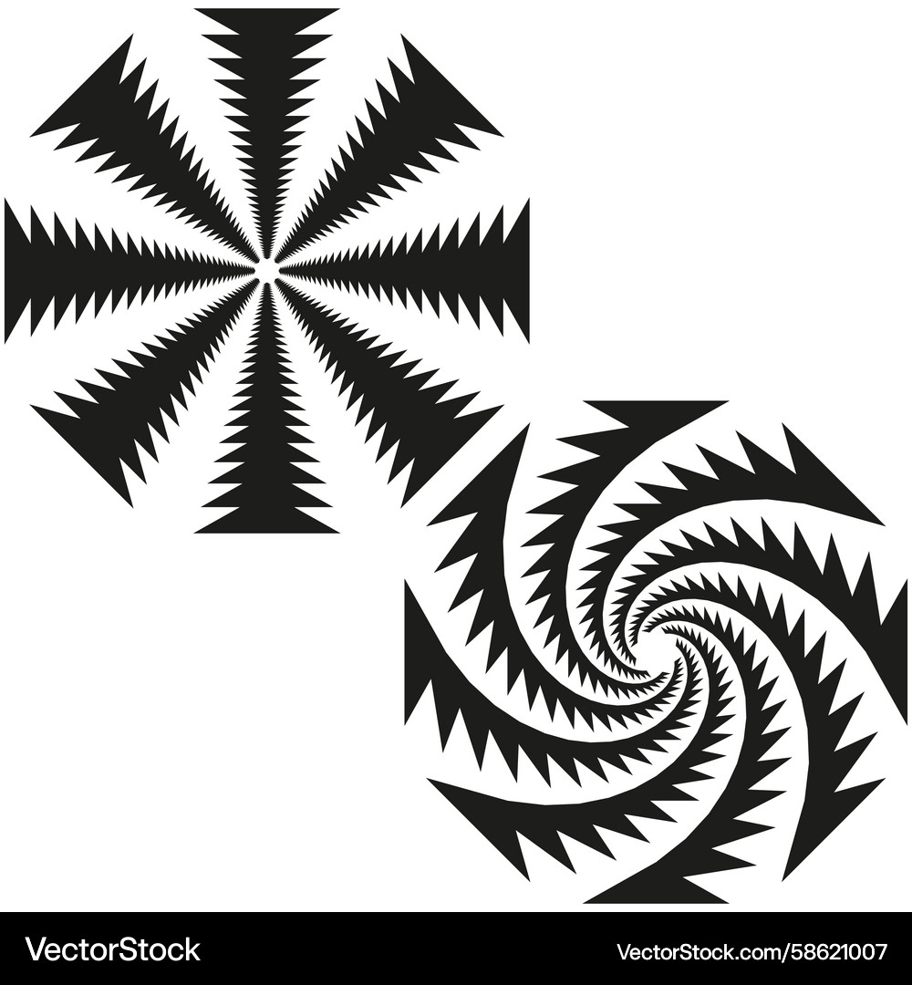 Dynamic swirl pattern abstract star shape Vector Image
