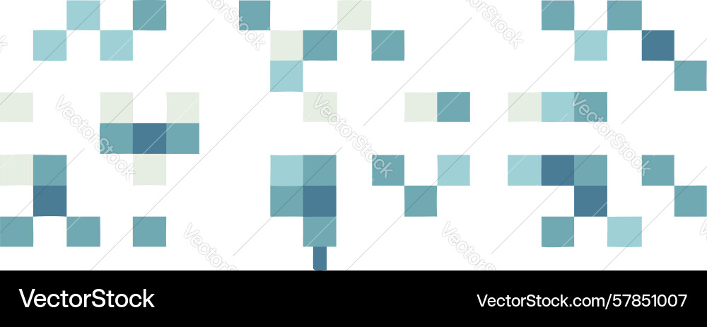Geometric pixelated grid pattern for digital art vector image