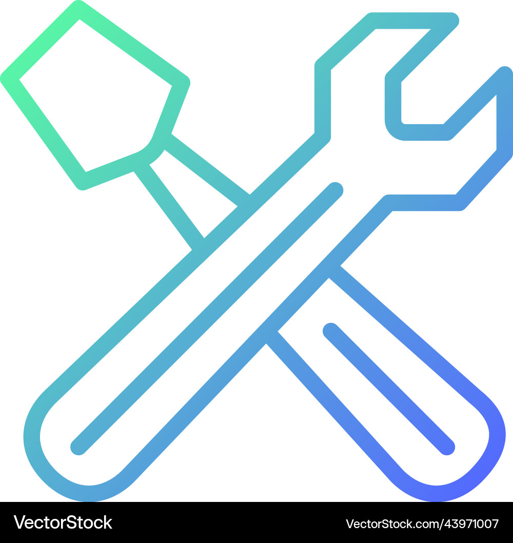 Hand tools gradient linear icon Hand tools gradient linear icon vector image