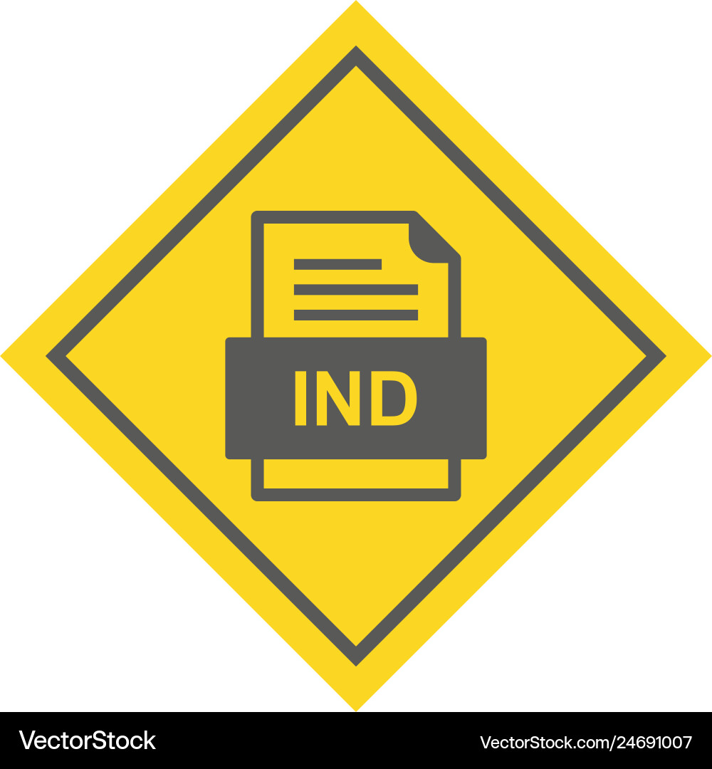 Ind file document icon vector image