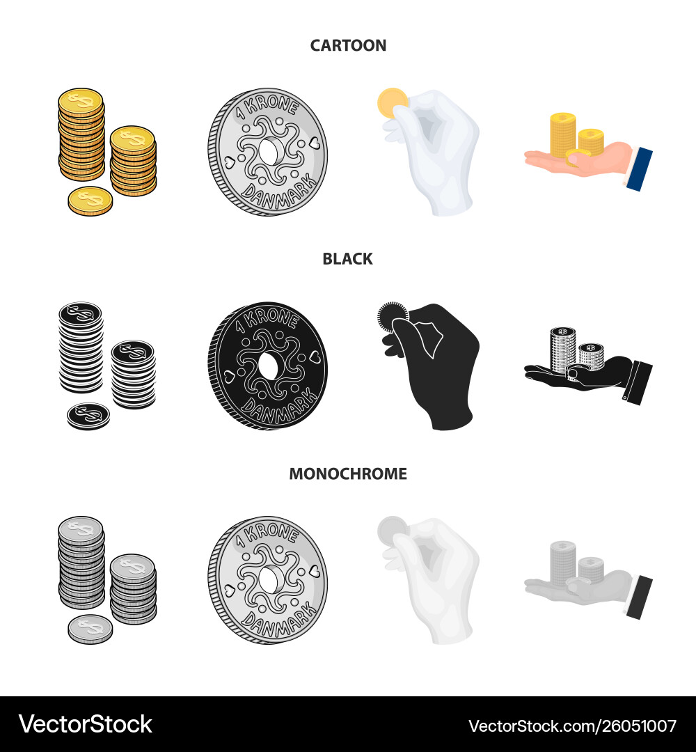 Isolated object coin and treasure icon set Vector Image