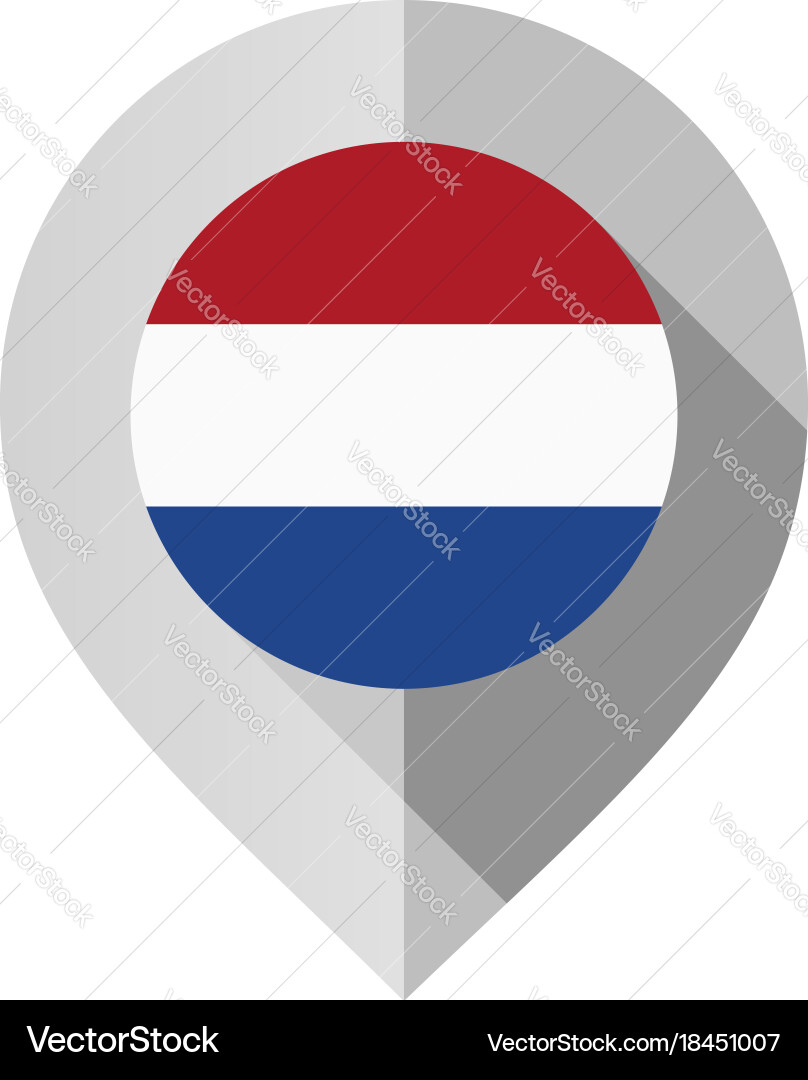 Marker with flag for map vector image