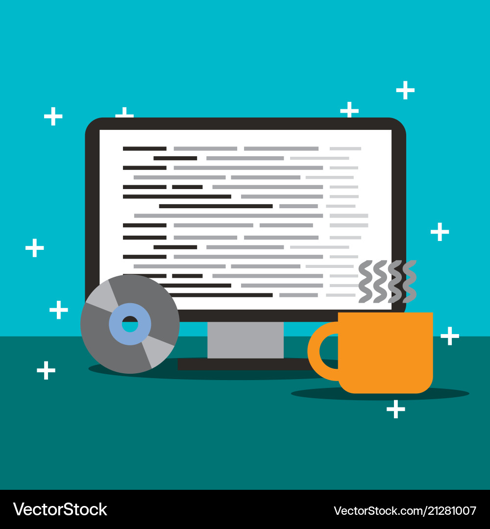 Program coding website Program coding website vector image