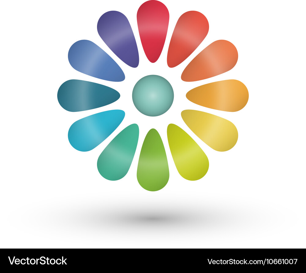 Rainbow flower balloon icons logo design – Free Vector | VectorStock, image size:1000x893