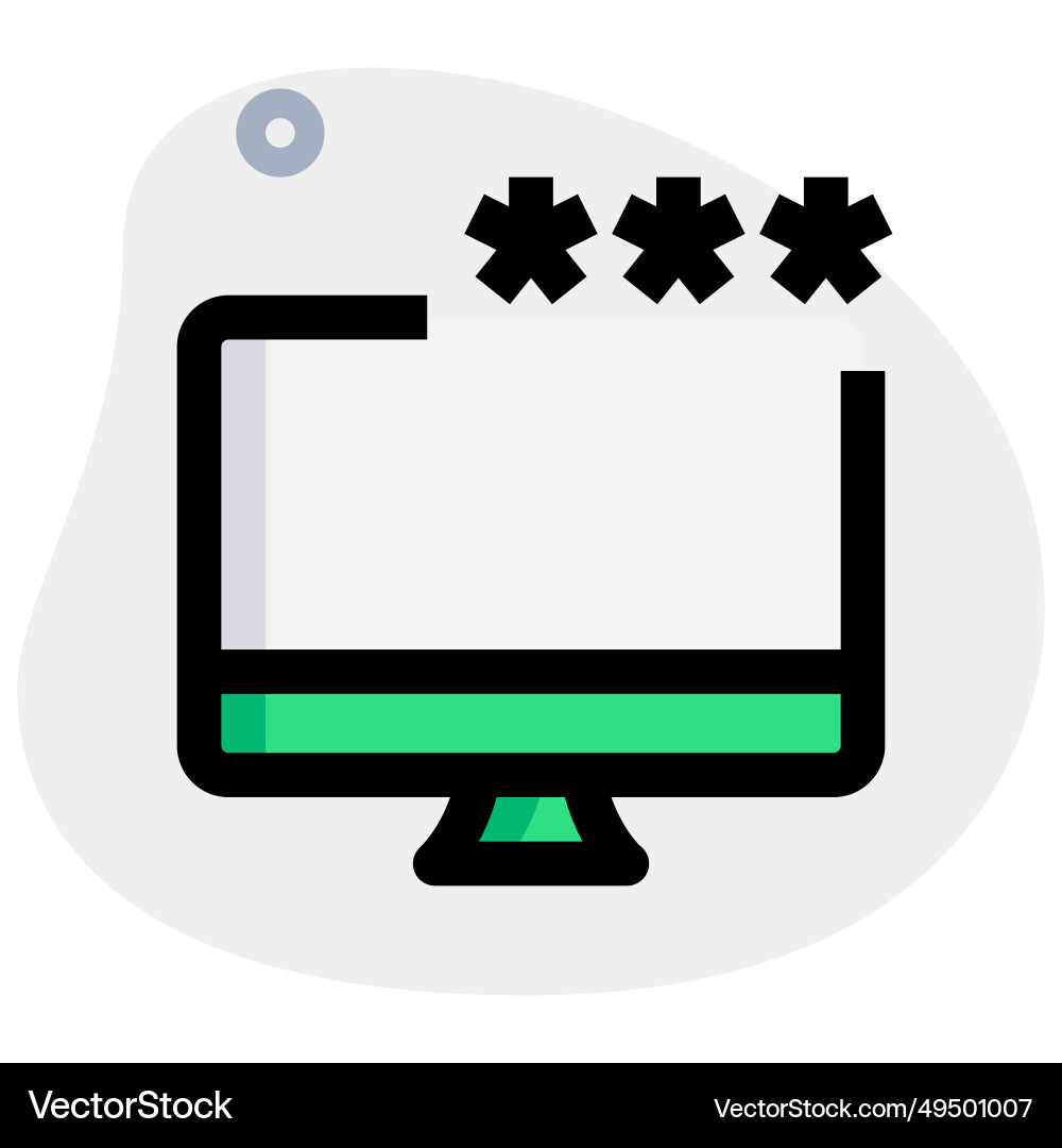 Required code for accessing desktop or account vector image