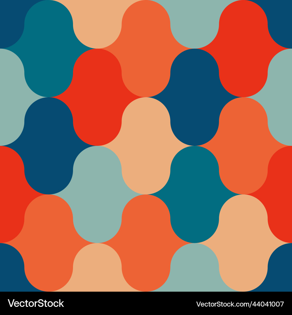 Retro Damask Pattern - 70s Style vector image