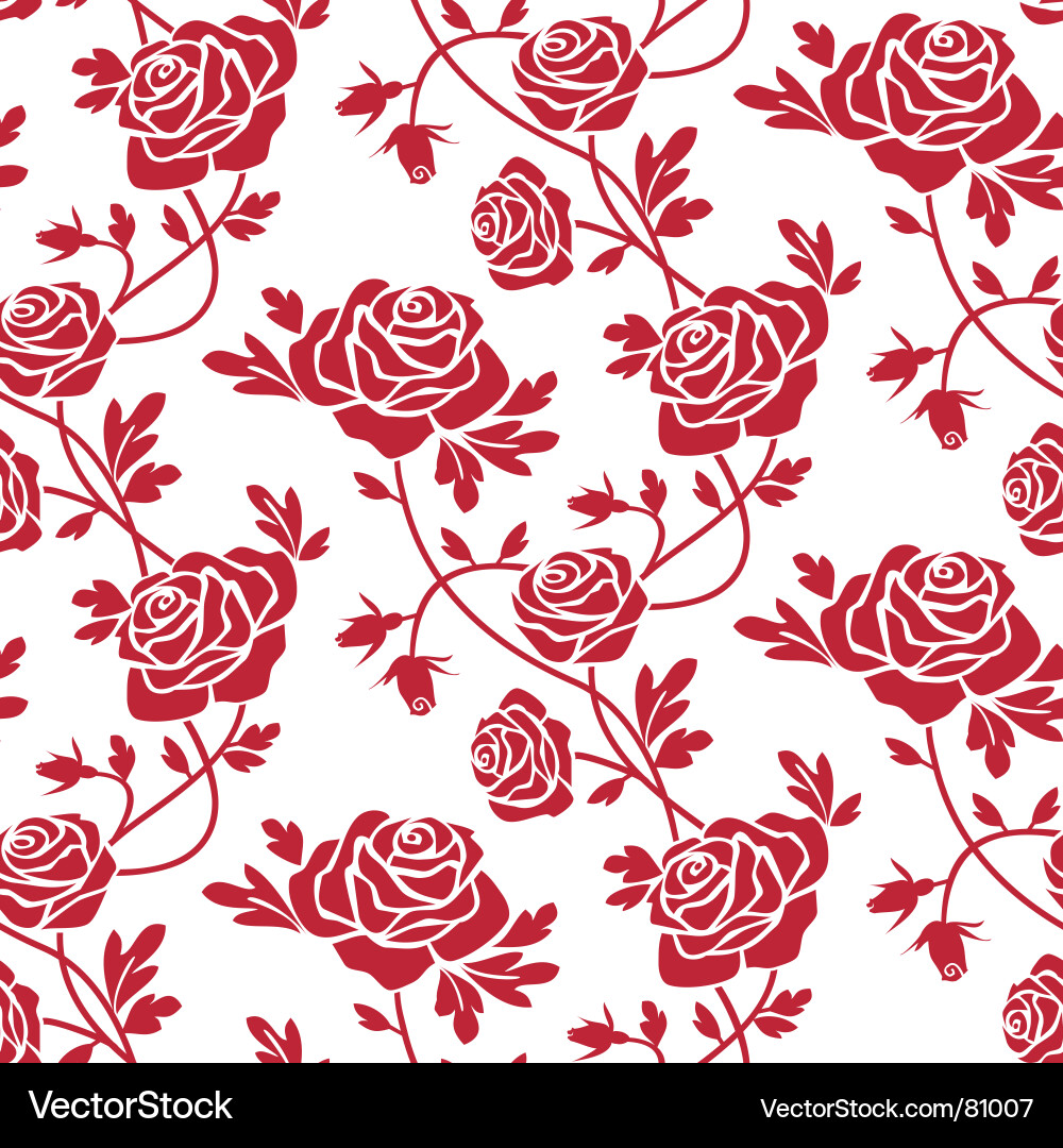 Romantic Rose Seamless Pattern vector image