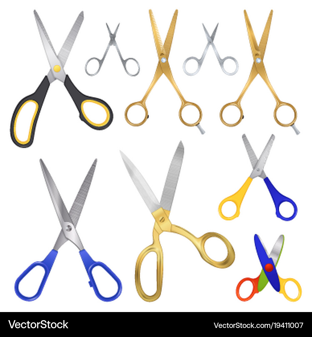 Scissors Collection - Diverse Types vector image
