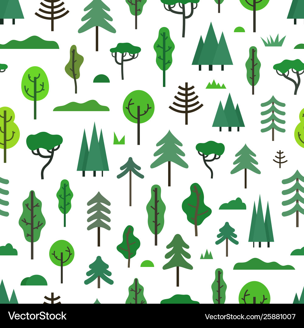 Seamless pattern with different trees Vector Image