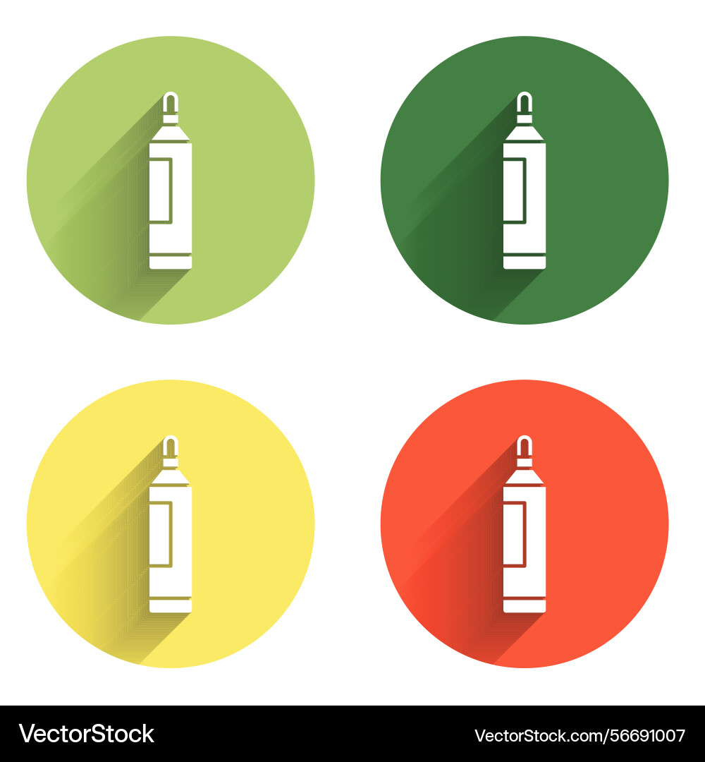 Set marker pen icon isolated with long shadow Vector Image