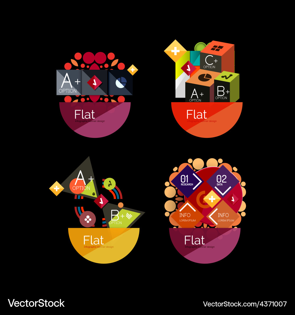 Set of abstract geometric shapes with options Vector Image
