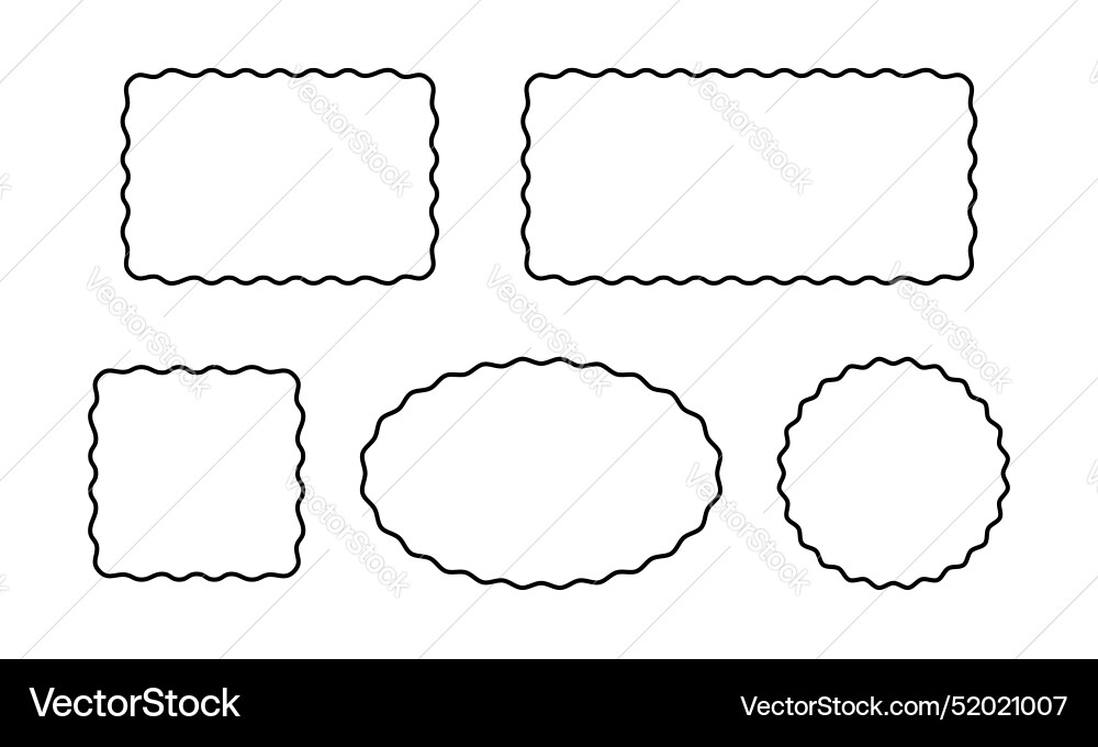 Set of rectangle square oval and circle frames Set of rectangle square oval and circle frames vector image
