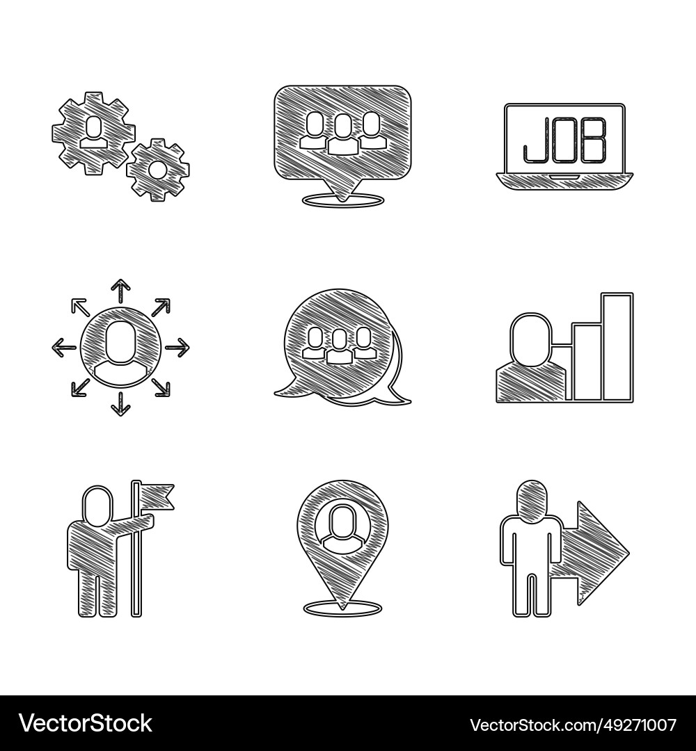 Set project team base worker location leader Set project team base worker location leader vector image