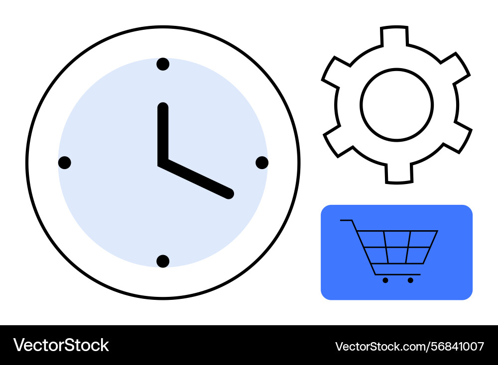 Time management and process optimization for e Time management and process optimization for e Vector Image