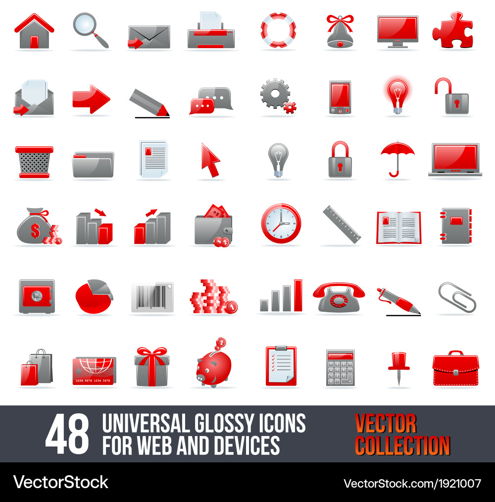 Universal icons for web and mobile vector image