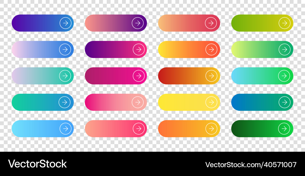 Web gradienr buttons color rounded button Web gradienr buttons color rounded button vector image