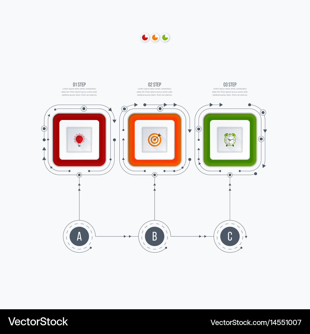 Workflow & Diagram Template - 3 Options vector image