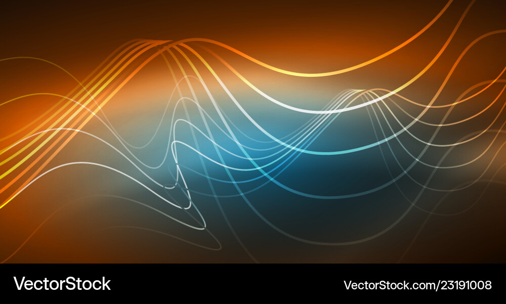 Abstract shiny glowinng color wave design element Vector Image