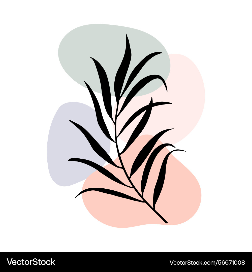 Artistic leaf with organic blobs perfect Vector Image