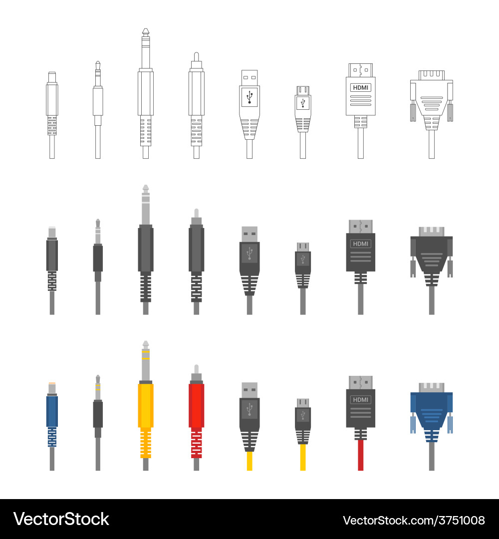Audio Connector Set - Digital Inputs vector image