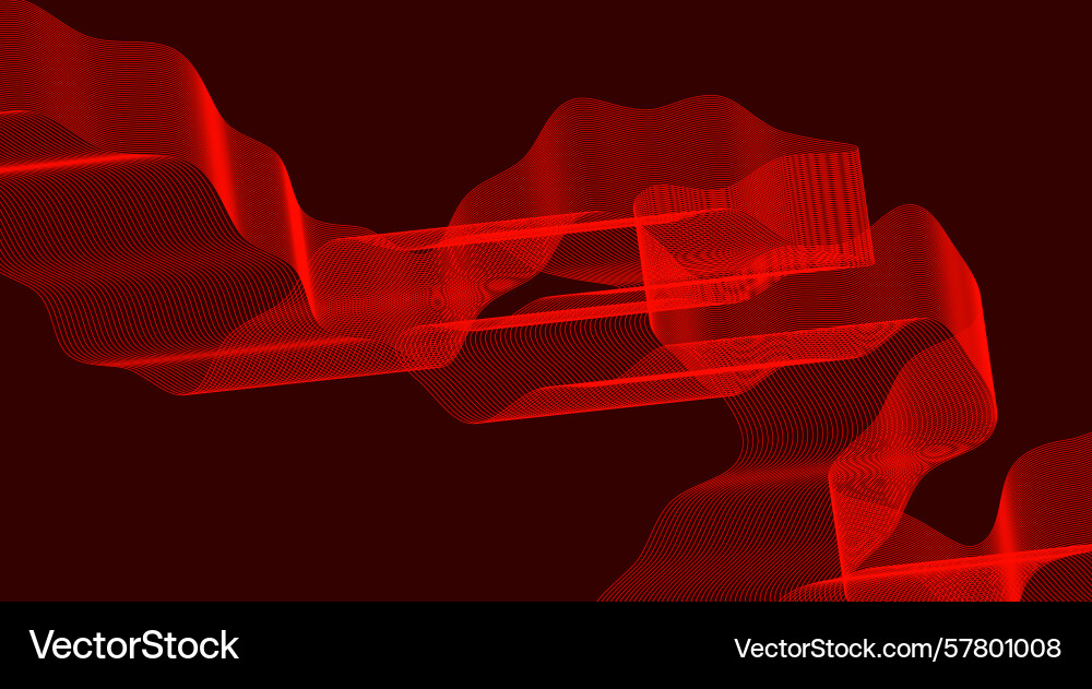 Blend wavy lines background red color curved Vector Image