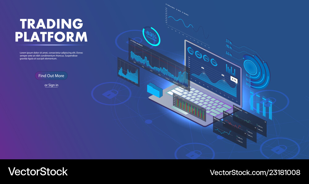 Data Analysis & Cryptocurrency Platform vector image