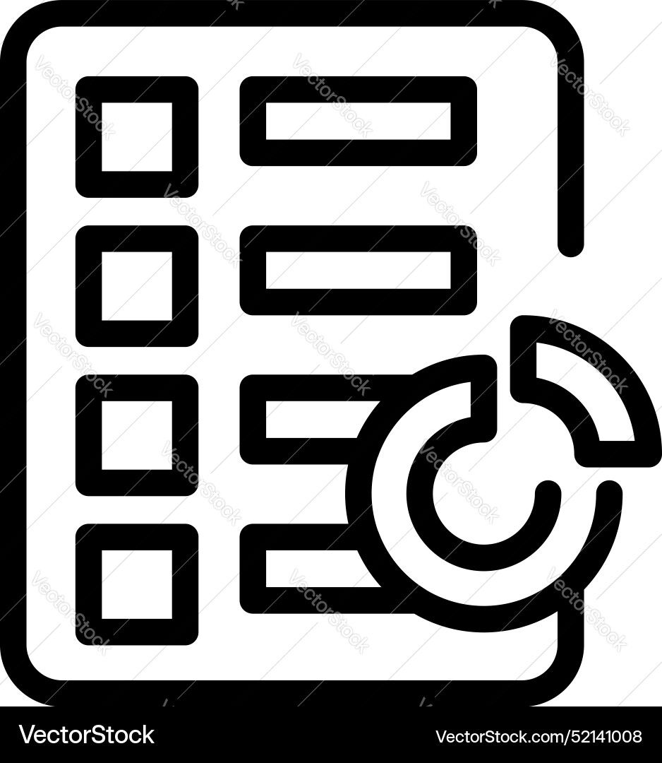 Data analysis icon depicting chart analyzing Data analysis icon depicting chart analyzing vector image