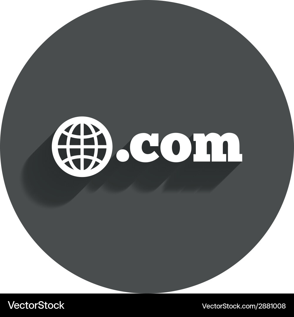 Domain com sign icon top-level internet vector image
