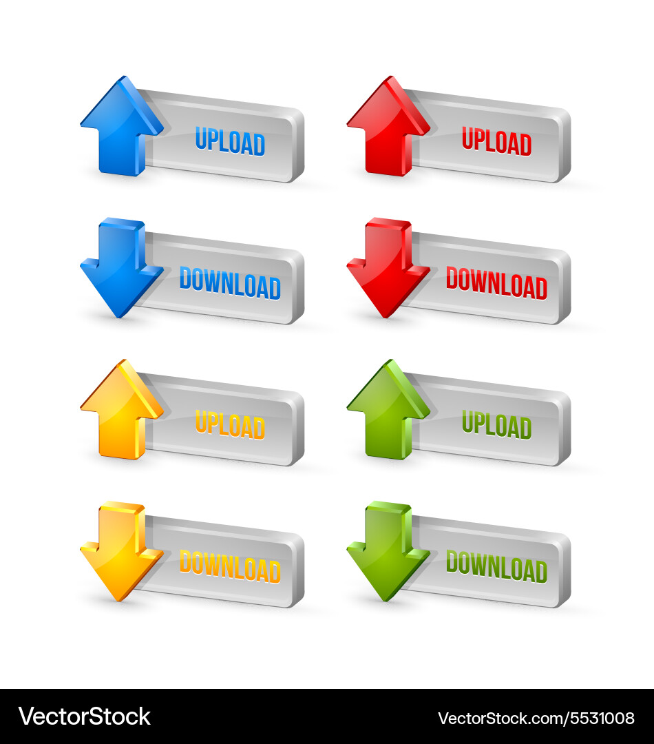Download and upload buttons vector image