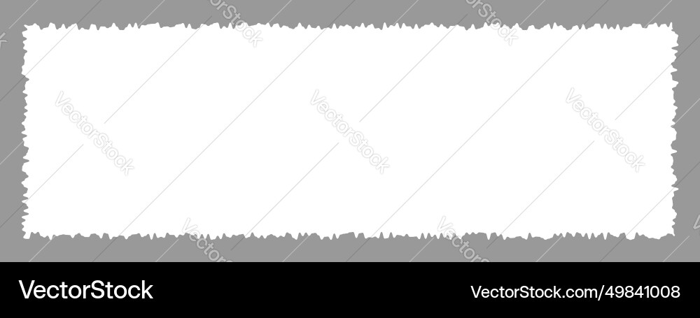 Empty white rectangle shape with torn edges Empty white rectangle shape with torn edges vector image