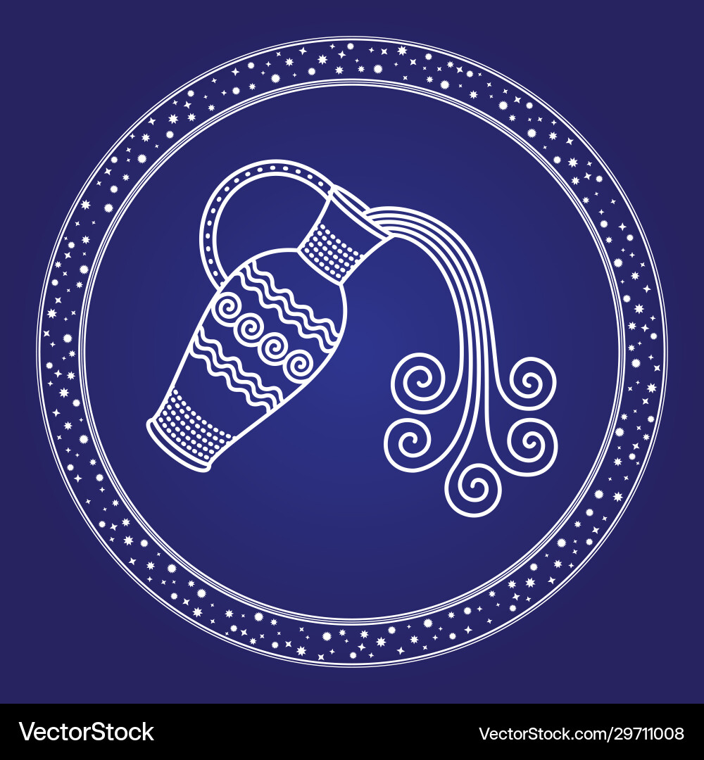 Horoscope symbol aquarius sign in circle Horoscope symbol aquarius sign in circle vector image
