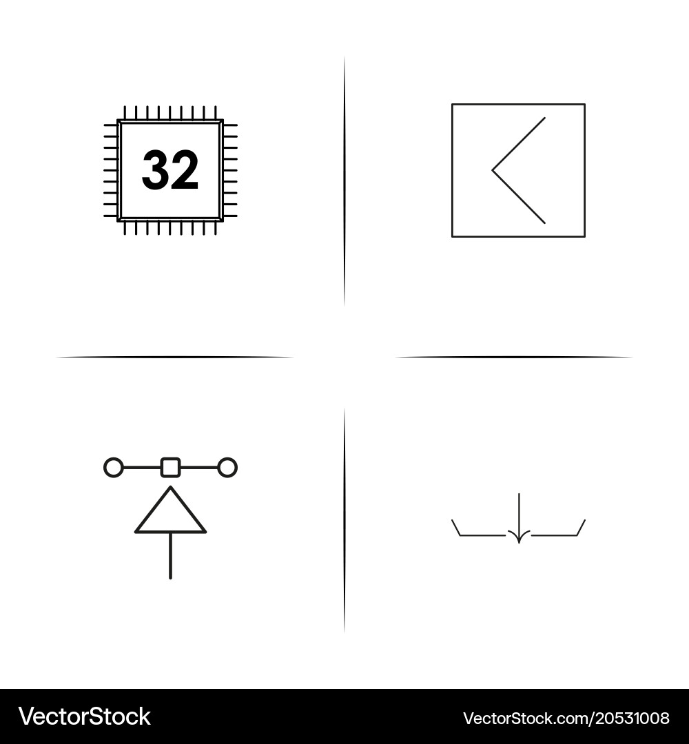 Internet technologies simple linear icons set vector image