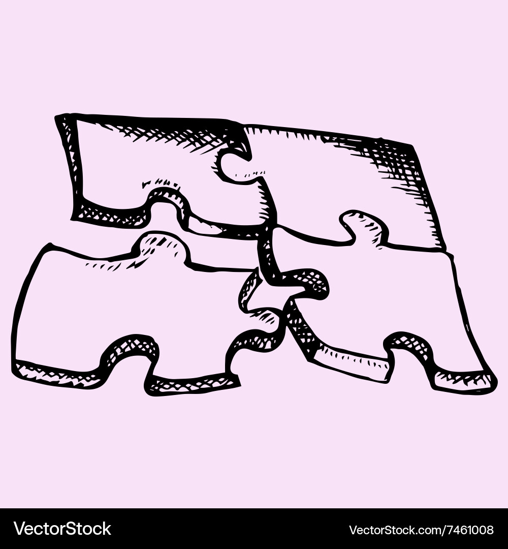 Jigsaw Puzzle - Sketch Style vector image