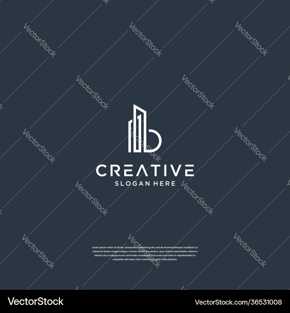 Konstruktion Logo Design und Initialen b Linie Kunst Stil Konstruktion Logo Design und Initialen b Linie Kunst Stil vektorbild