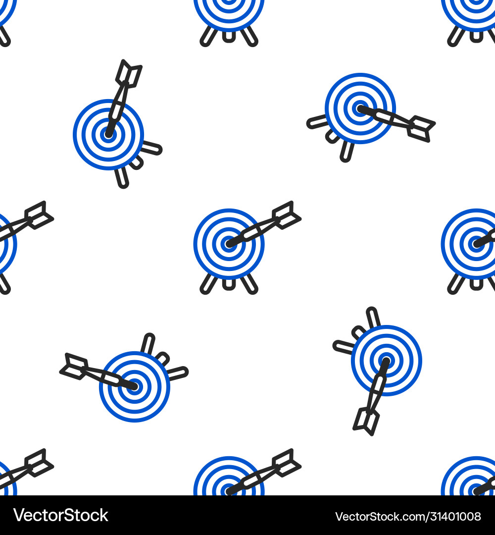 Line target with arrow icon isolated seamless Vector Image