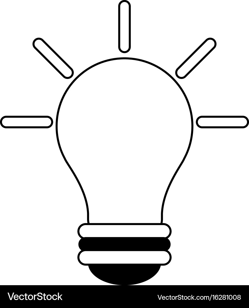 Lit lightbulb icon image Vector Image