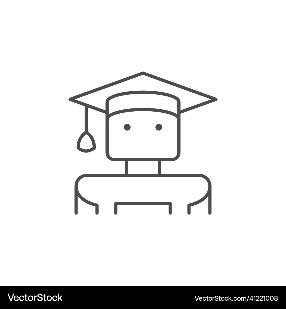 Machine learning line outline icon Machine learning line outline icon vector image