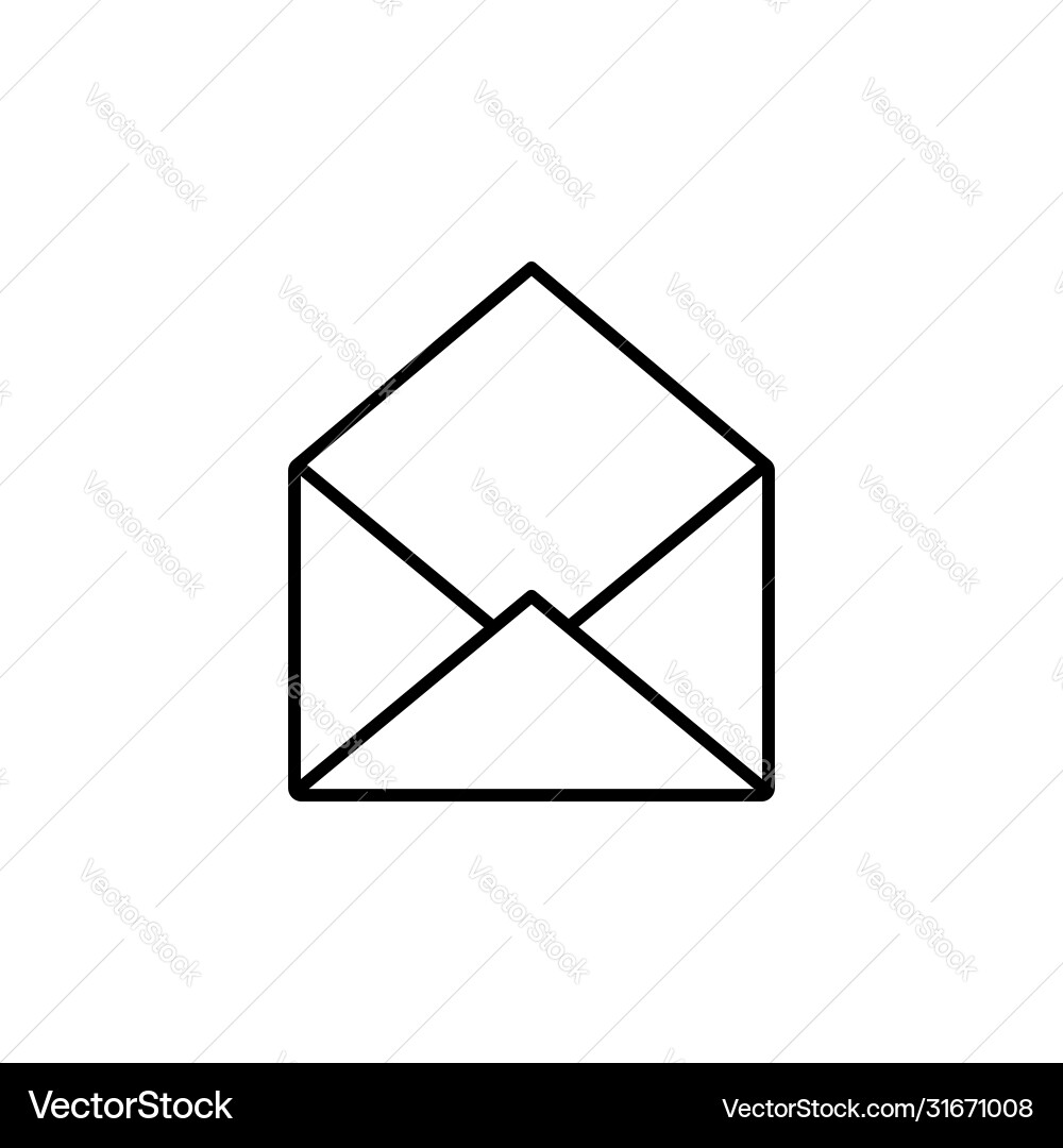 Mail icon envelope line style Vector Image