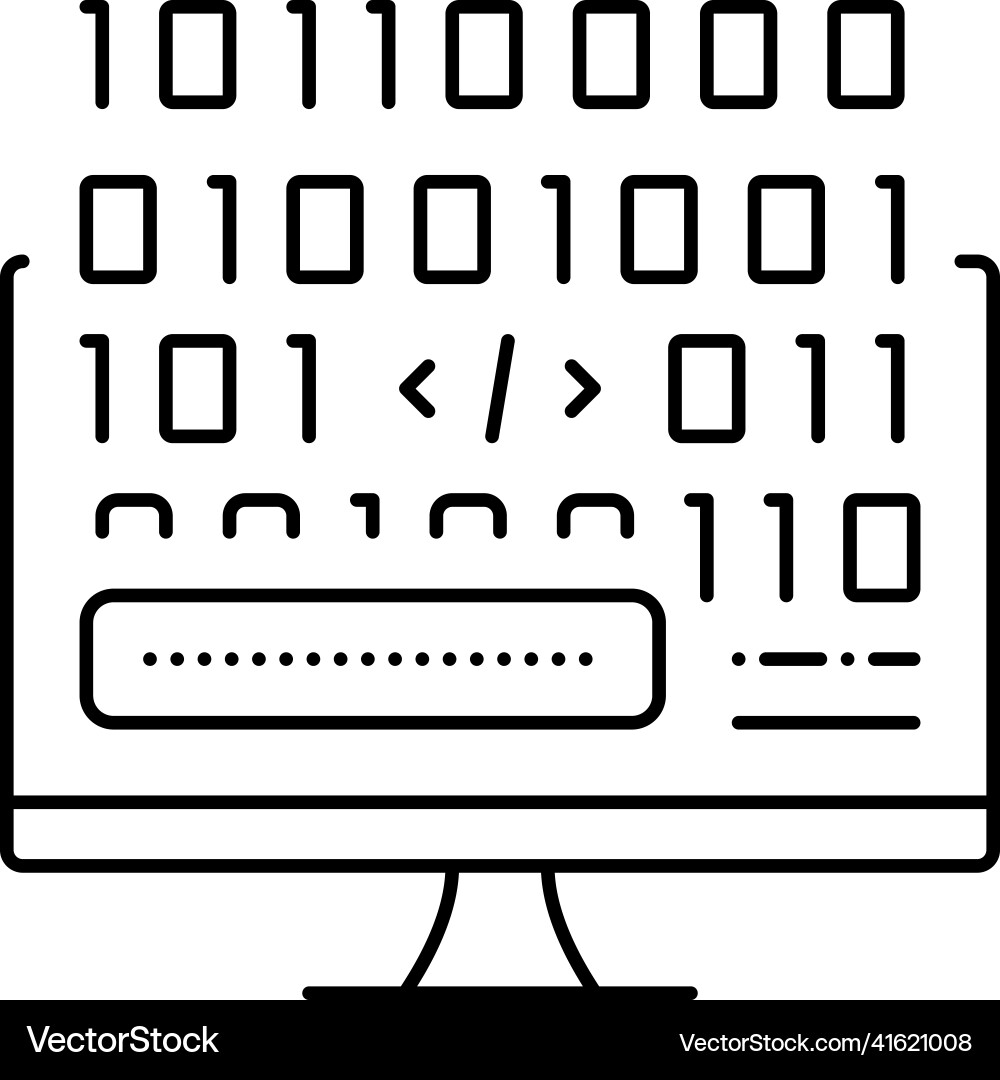 Microcode development line icon Microcode development line icon Vector Image