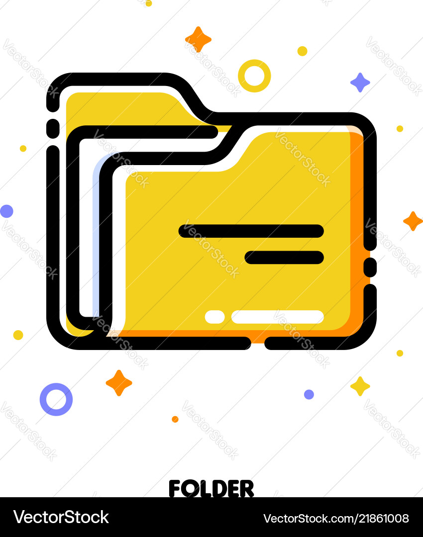 Office Folder with Paper Icon vector image
