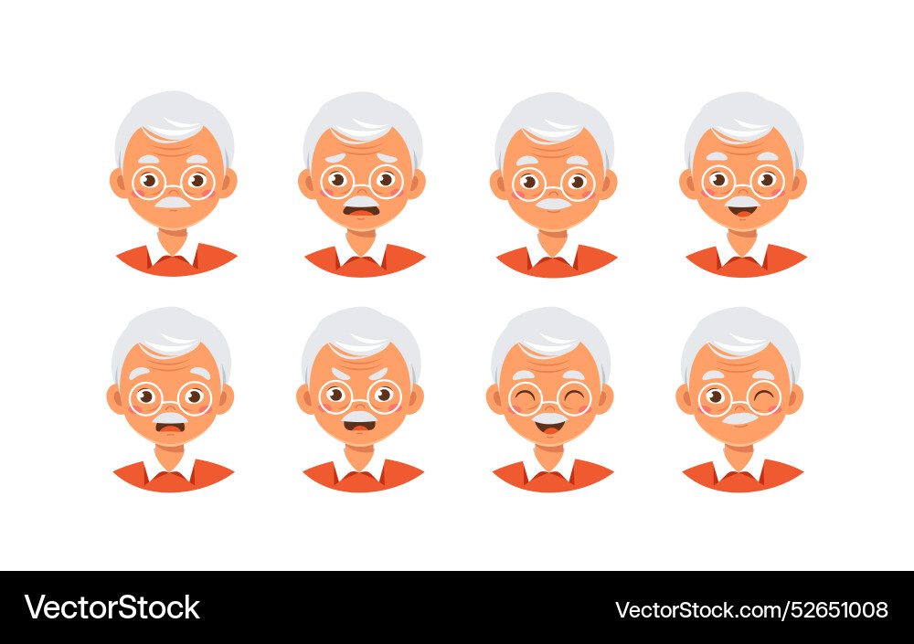 Old man constructor grandfather with different Vector Image