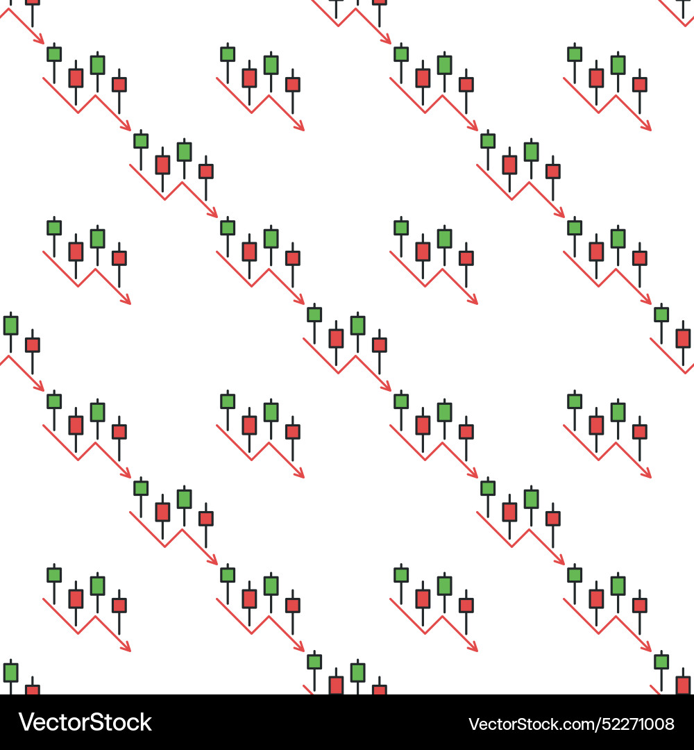 Online Crypto Trading Candlestick Chart Colored Vector Image