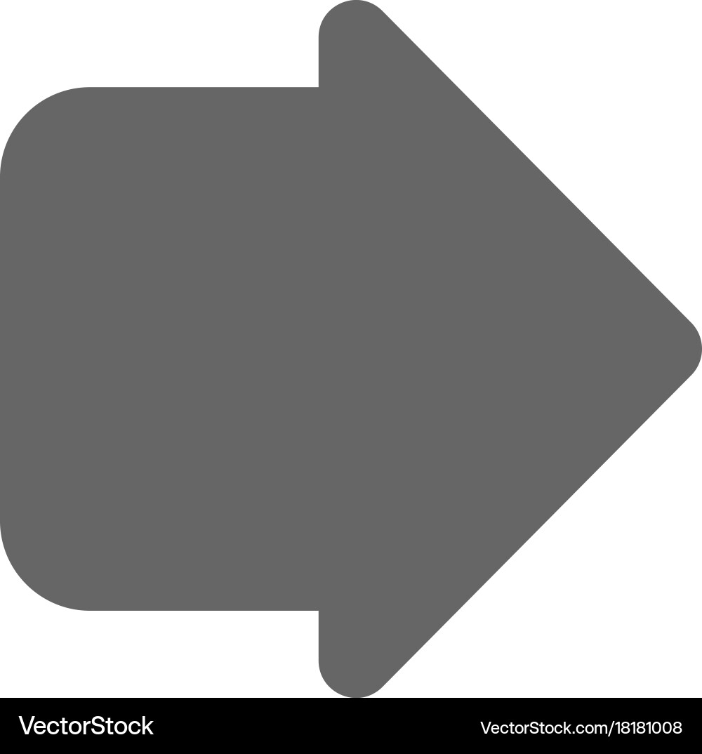 Pointer arrow in modern flat style button vector image