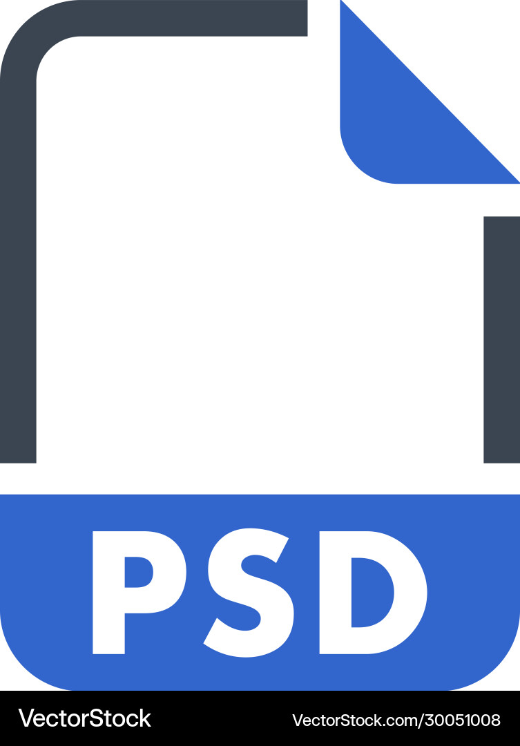 Psd file format icon vector image