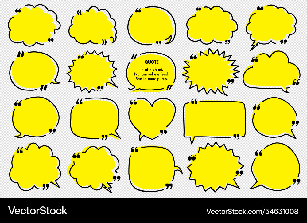 Quote box frame set empty color style Quote box frame set empty color style Vector Image